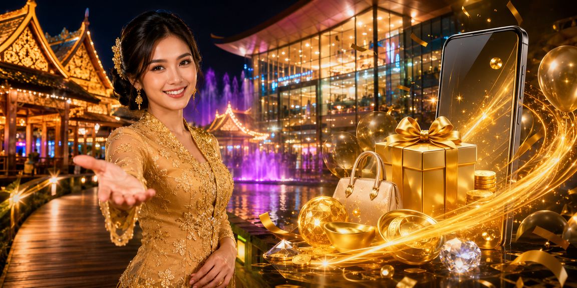 Pemain wanita Sarawak berpakaian kebaya membuat deposit untuk slot dalam talian